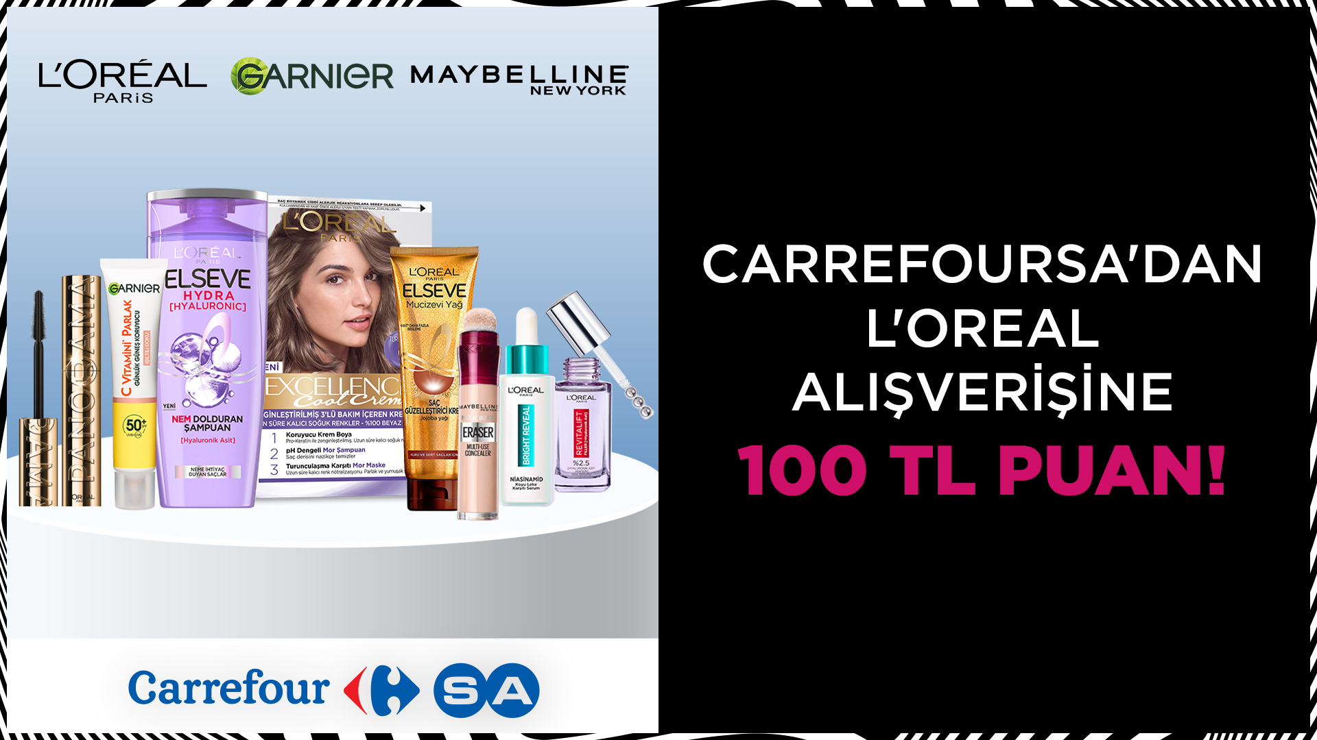 CarrefourSA'dan L'oreal Alışverişine 100 TL!