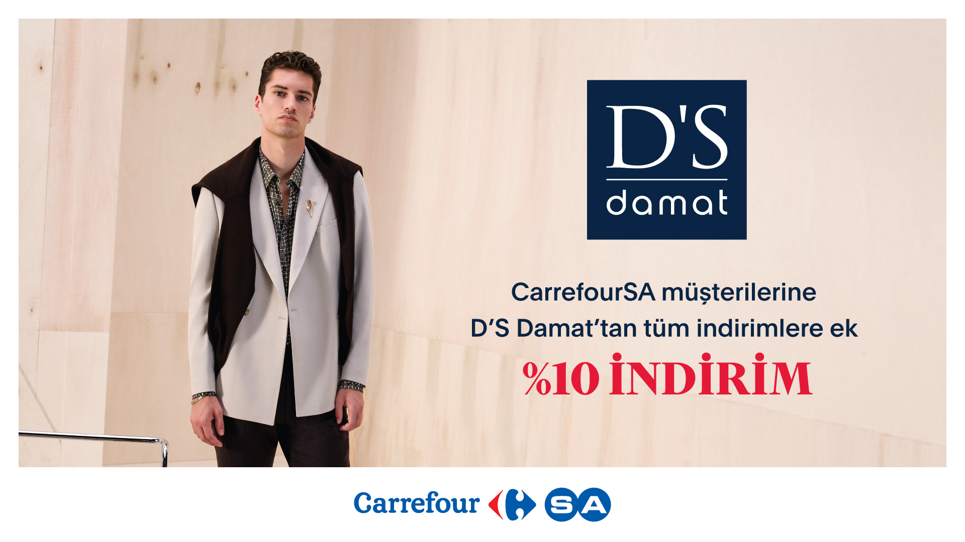 CarrefourSA Müşterilerine D’S Damat’tan %10 İndirim!