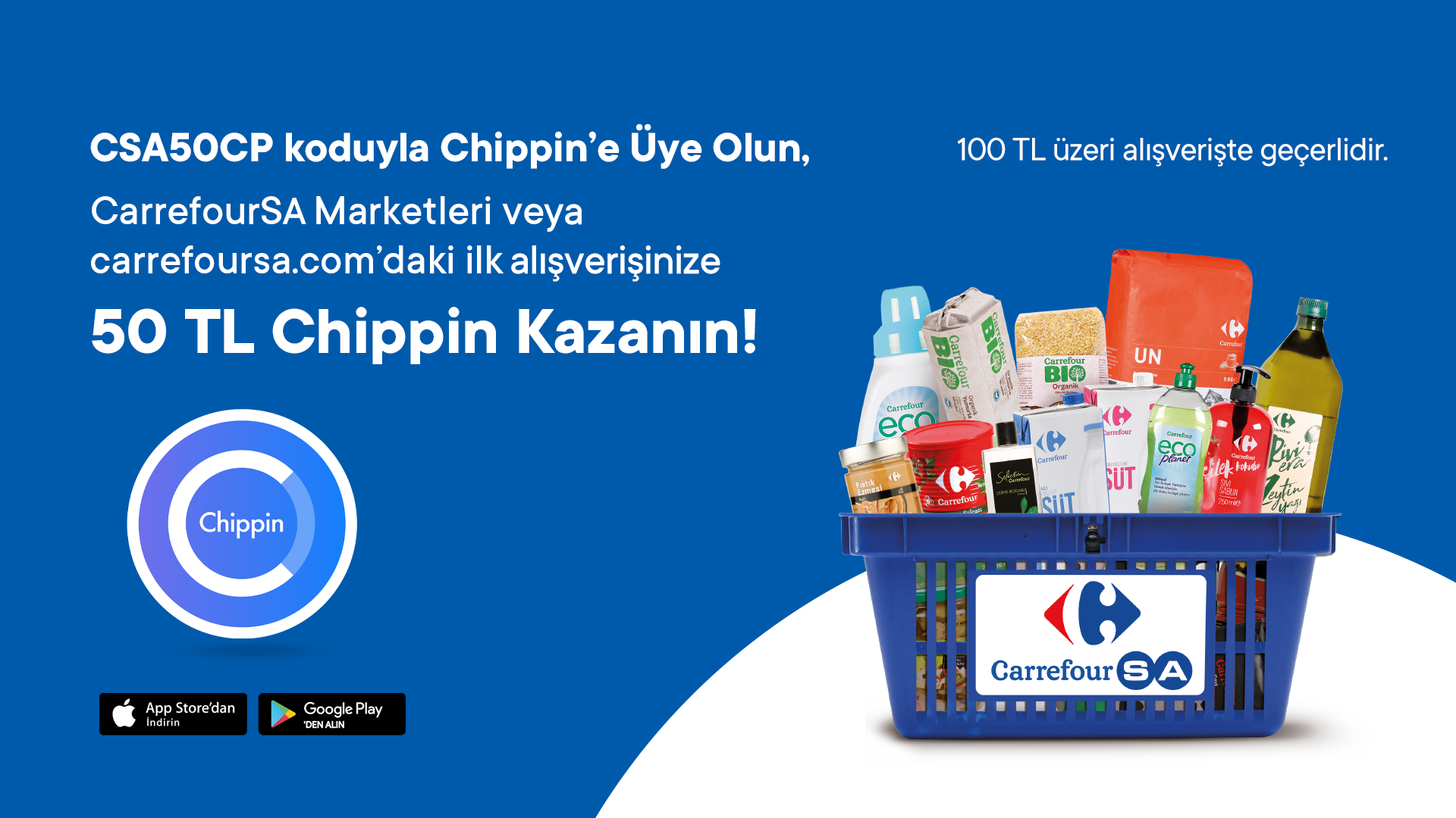 İlk alışverişinizde 50 TL Chippin Hediye!