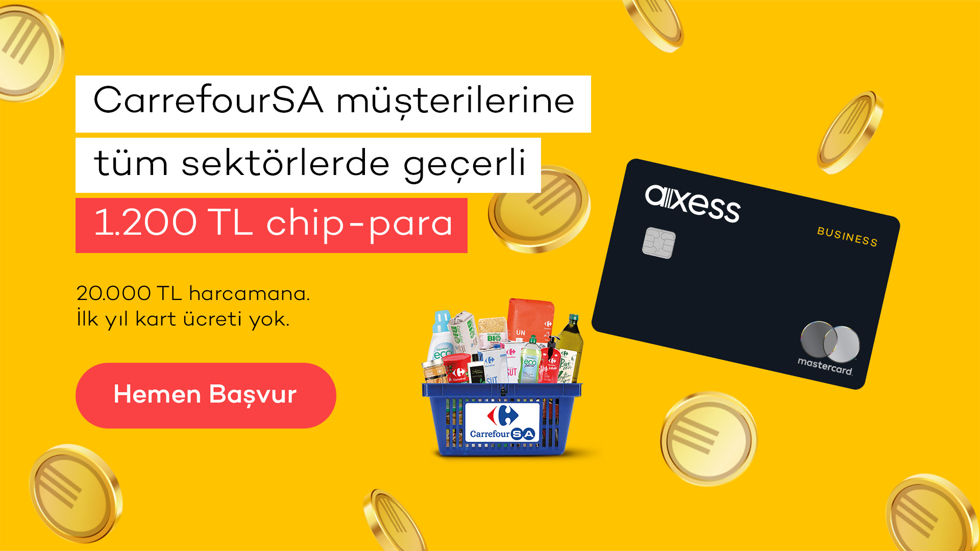 Axess veya Wings Business Sahibi Olan CarrefourSA Müşterilerine 1.200 TL Chip-Para Hediye!