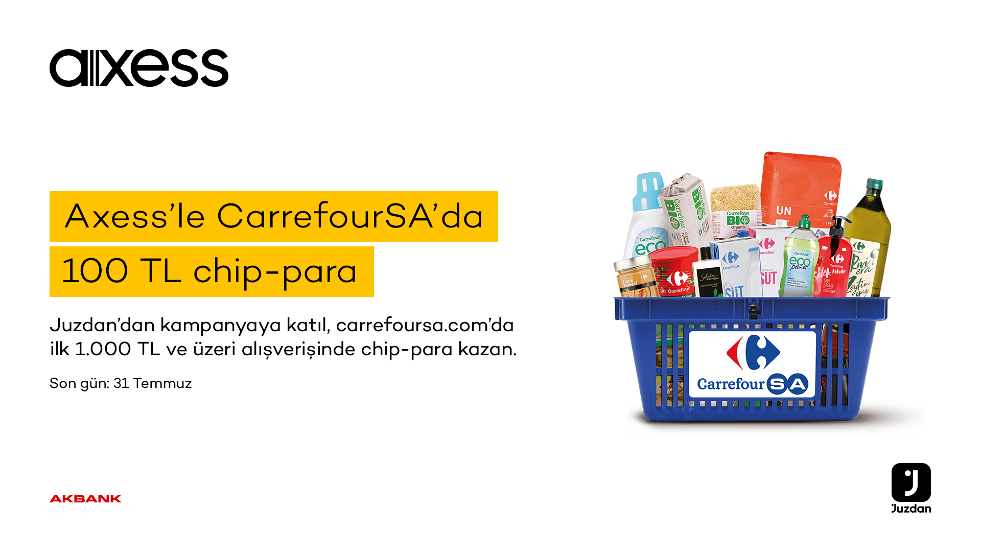 Axess ile Carrefoursa.com Alışverişlerine Özel 100 TL Chip-Para!