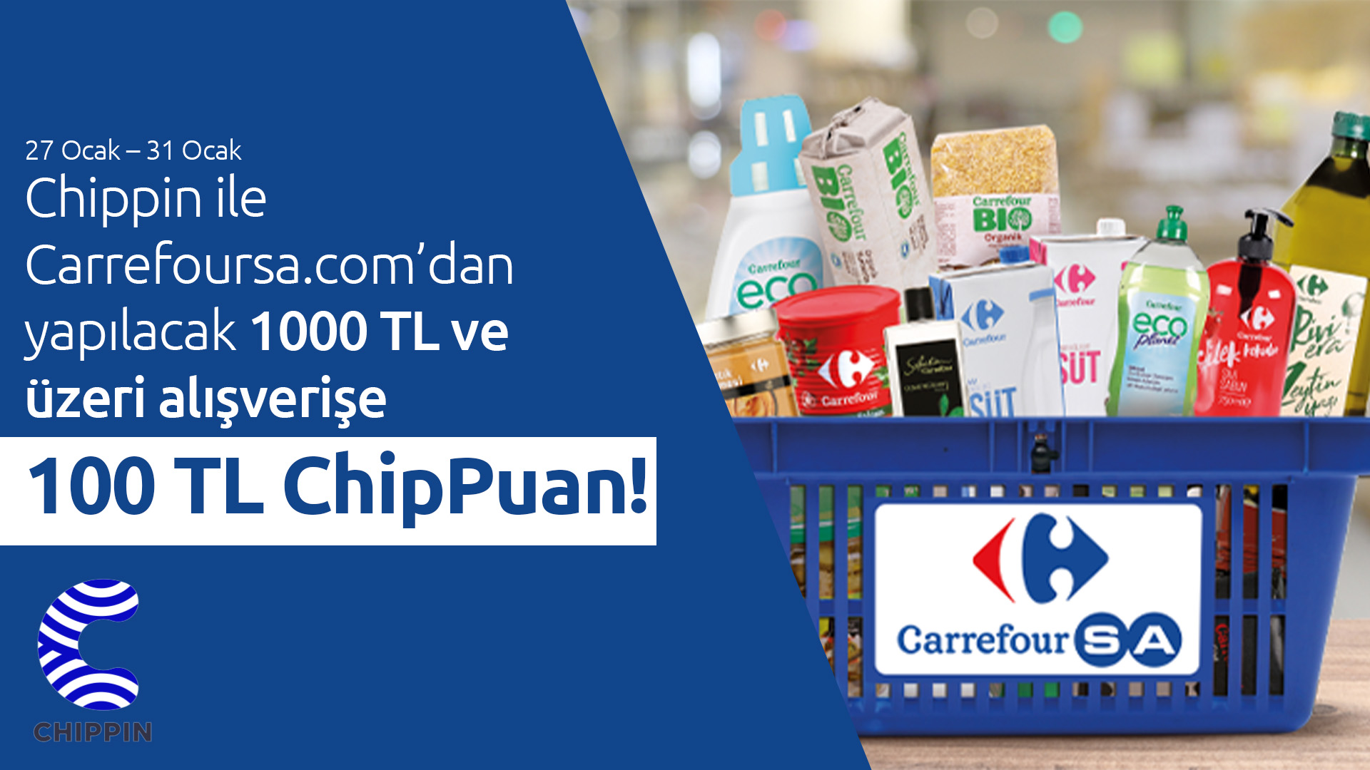 Carrefoursa.com'da 100 TL ChipPuan!