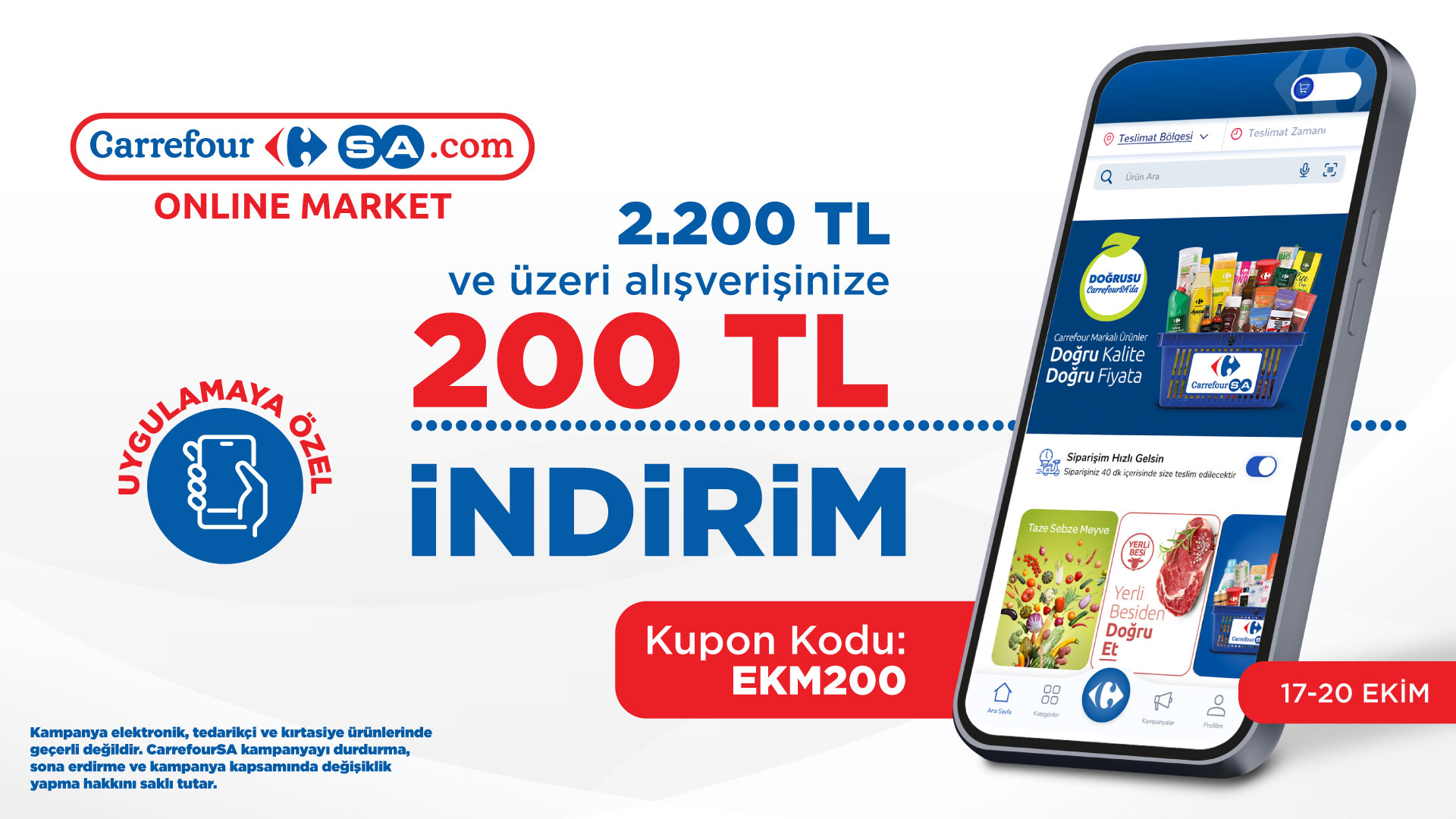 2.200 TL ve üzeri alışverişinize 200 TL İNDİRİM