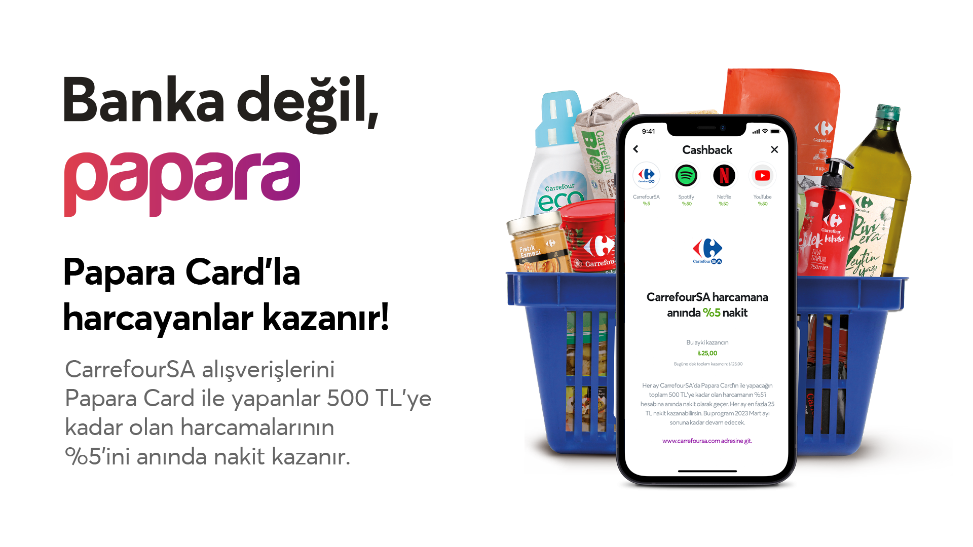 CarrefourSA’da Papara’yla 500TL’ye kadar olan okul harcamalarınızdan %5 cashback kazanabilirsiniz!