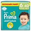 Prima Bebek Bezi Aktif Bebek 6 Numara 40'lı 13-18 Kg Fırsat Paketi