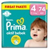 Prima Aktif Bebek Bezi 4 Beden 74'Lü