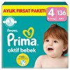 Prima Aktif Bebek Bebek Bezi 4 Beden 136 Adet