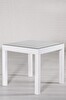 Rattan 80x80 Camlı Beyaz Masa - Bahçe&balkon&teras