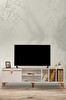 Pietra Tv Ünitesi - Beyaz Mermer Desenli 160 Cm 2 Kapaklı + 2 Raflı Tv Sehpası