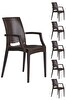 6 Adet Rattan Lüx Kahve Sandalye / Balkon-bahçe-teras