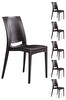 6 Adet Rattan Kahve Sandalye / Balkon-bahçe-teras