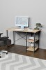 2 Raflı Metal Ahşap Ofis Bilgisayar Çalışma Masası 60x120 - Atlantik Çam
