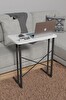Metal Ayaklı Laptop Sehpası Kahvaltı Masası Çalışma Sehpası 60x35 - Beyaz 