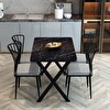 YEMEK MASASI TAKIMI X AYAKLI YEMEK MASASI 70X110 + 4 ADET SANDALYE - BENDİR