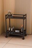 Servis Sunum Arabası Ev Tipi Iki Katlı Şişe Bölmeli Servant Bar Cart - Bendir