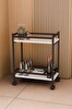 Servis Sunum Arabası Ev Tipi Iki Katlı Şişe Bölmeli Servant Bar Cart - Beyaz