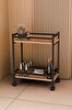 Servis Sunum Arabası Ev Tipi Iki Katlı Şişe Bölmeli Servant Bar Cart - Atlantik Çam