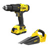 Stanley Fatmax SCD711C2K 18 V 1.5 Ah Çift Akülü Darbeli Matkap + Stanley Fatmax Şarjlı El Süpürgesi Hediyeli