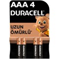 Duracell Alkalin AAA İnce Kalem Pil 15V (LR03 / MN2400) 4’lü Paket