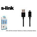 S-Link Smg-440 1300ma Micro Usb Akıllı Telefonlar Ve Siyah Tablet Için Data+Şarj Kablosu