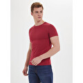Loft Bisiklet Yaka T-Shirt  Bordo