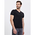 Loft V Yaka T-Shirt Siyah