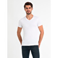 Loft V Yaka T-Shirt Beyaz