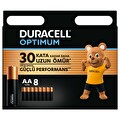 Duracell Optimum AA Alkalin Kalem Pil 15V (LR6 / MN1500) 8’li Paket