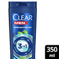 Clear Men 3'ü 1 Arada Şampuan & Duş Jeli Ferahlatıcı Mentol Etkisi Saç Yüz Vücut İçin 350 ml