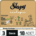 Sleepy Ecologic Premium Plus Hijyenik Ped Gece 18'li