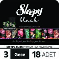 Sleepy Siyah Premium Plus Hijyenik Ped Gece 18'li