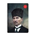 Keskin Color A4 80 Yaprak Kareli Karton Kapak Spiralli Atatürk Resimli Defter