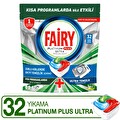 Fairy Platinum Plus Ultra Temizlik Bulaşık Makinesi Deterjanı Kapsülü 32 Yıkama Limon Kokulu