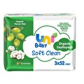 Uni Baby Soft Clean Organik Zeytinyağlı Islak Mendil 3X52 Adet