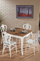 Carisma Beyaz / Sirius Sabit Masa - 4 Sandalye 1 Masa / Salon - Mutfak Masa Takımı