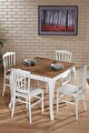 Miray Beyaz / Sirius Sabit Masa - 4 Sandalye 1 Masa / Salon - Mutfak Masa Takımı