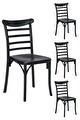 4 Adet Efes Siyah Sandalye / Balkon-bahçe-mutfak