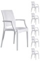 6 Adet Rattan Lüx Beyaz Sandalye / Balkon-bahçe-teras