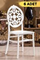 6 Adet Venüs Mat Kırık Beyaz Sandalye / Balkon-bahçe-mutfak