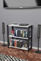 METAL KİTAPLIK 3 RAFLI DEKORATİF KİTAPLIK TV ÜNİTESİ RAF - BEYAZ 
