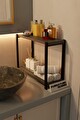 BANYO DÜZENLEYİCİ 2 RAFLI METAL MASA ÜSTÜ ORGANİZER - ANTRASİT