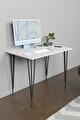 60x90 Çalışma Masası Üçgen Metal Ayaklı Ders Çalışma Ofis Masası - Beyaz