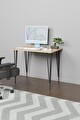 60x90 Çalışma Masası Üçgen Metal Ayaklı Ders Çalışma Ofis Masası - Atlantik Çam