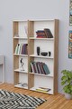 5 Raflı Kitaplık Seti Arkalıklı 1 Dar 1 Geniş Raf Kütüphane 170 cm - Atlantik Çam - Beyaz