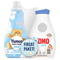 Omo Bebek Sıvı Deterjan 900 ml + Yumoş Doğal Özler Konsantre Yumuşatıcı Bebek 1200 ml