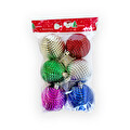 Desenli Süs Toplar Mix  6'Lı 6 Cm