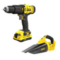 Stanley Fatmax SCD711C2K 18 V 1.5 Ah Çift Akülü Darbeli Matkap + Stanley Fatmax Şarjlı El Süpürgesi Hediyeli