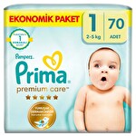 Prima Bebek Bezi Premium Care Yeni Doğan 1 Numara 70'li 2-5 Kg Ekonomik Paket