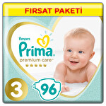 Prima Bebek Bezi Premium Care 3 Numara 96'lı 6-10 Kg Fırsat Paketi