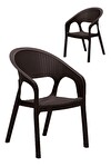 2 Adet Garden Kahve Sandalye / Balkon-bahçe-teras